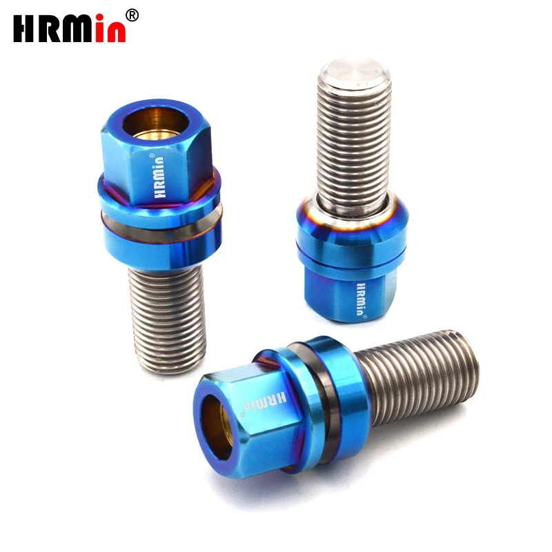 HRMin Factory 20ps M14*1.5*28-45mm Gr.5 titanium Ball seat free washer wheel bolt titanium bolt For VW AUDI