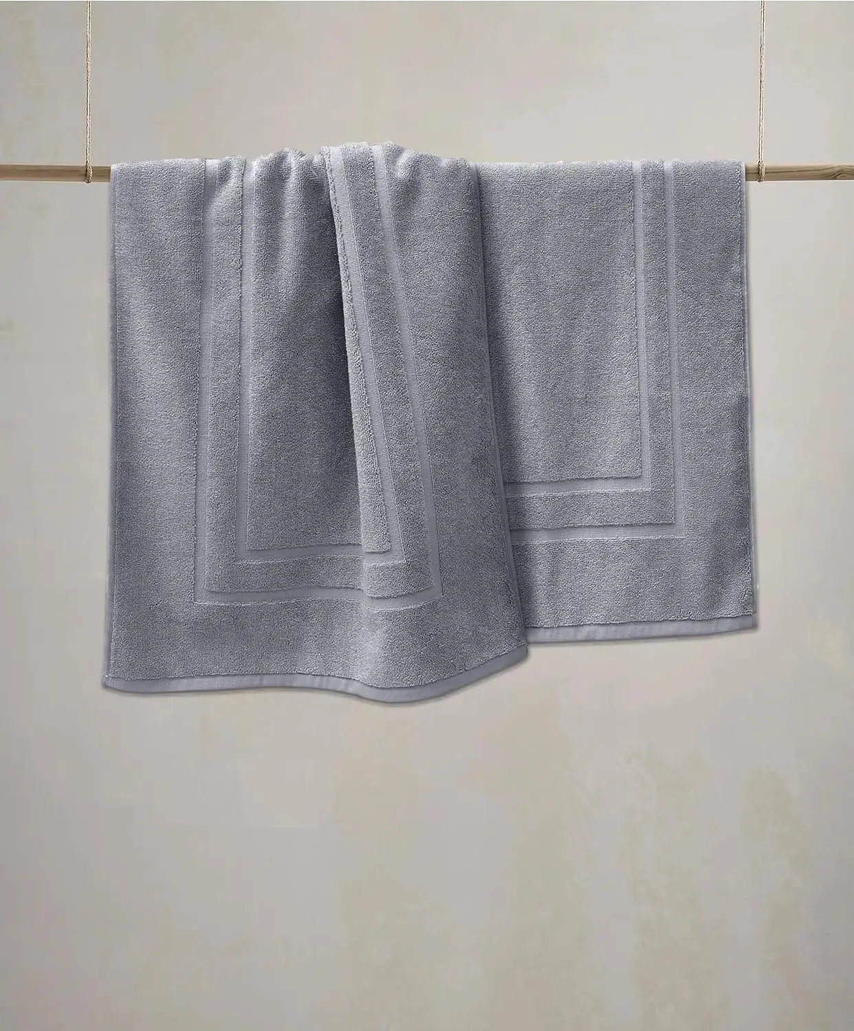 2 Piece Cotton Terry Bath Mats 30x21 Inch Ultra Absorbent Soft Plush Fast Drying Washable for Bathroom Shower Floor