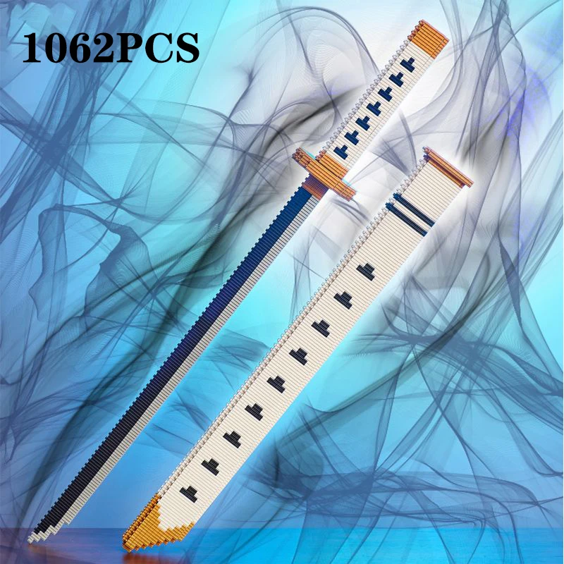 Samurai Sword Building Blocks Classic Anime Katana With Scabbard Small Particle Bricks Toys Desktop Decoration Kids Holiday Gift