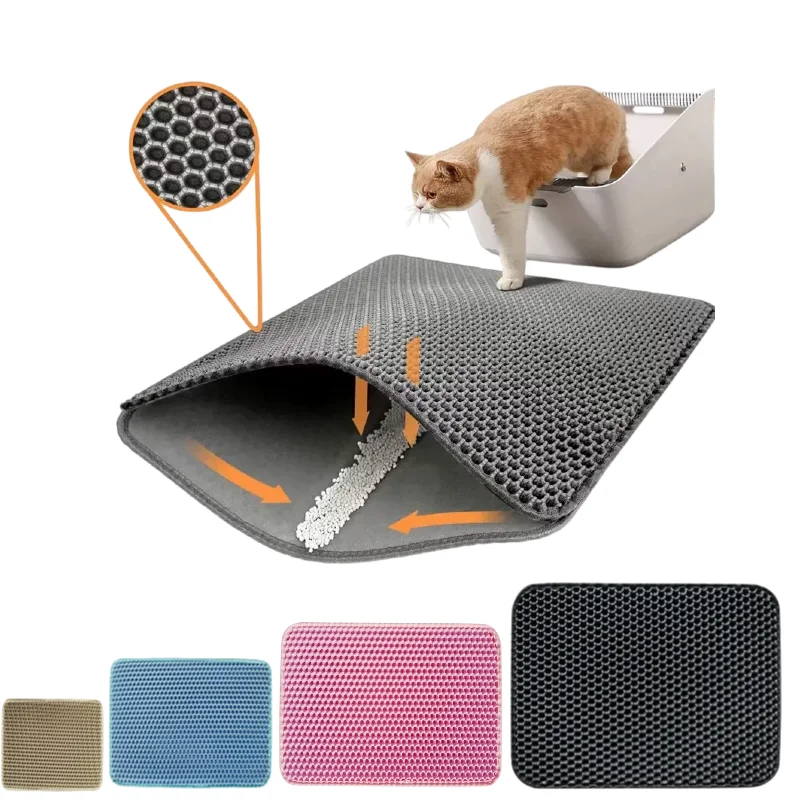 Tapete Colorido de EVA para Gatos, Impermeável, Antiderrapante, Dupla Camada, para Caixa de Areia, Produto para Animais de Estimação