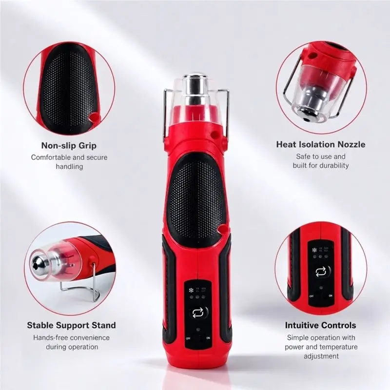 A98E-Mini Hot Air Gun Lithium Battery Powered Handheld Heat Gun For Rubber Stamp For DIY Shrink Plastic Embossing Powder