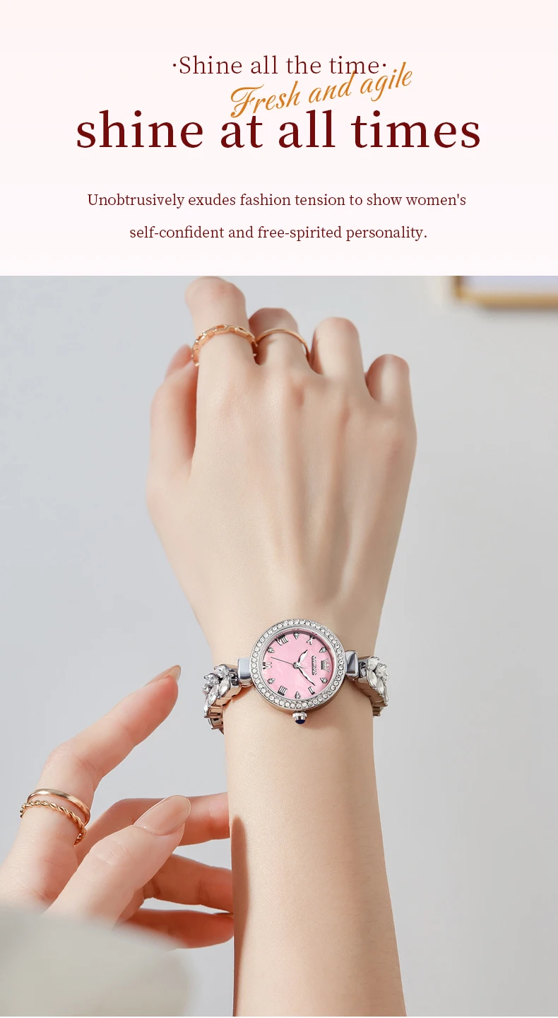 OLEVS 9971 Top Brand Women's Quartz Watches Diamond Bezel Luminous Waterproof Elegant Fashion Dress Wristwatch For Lady