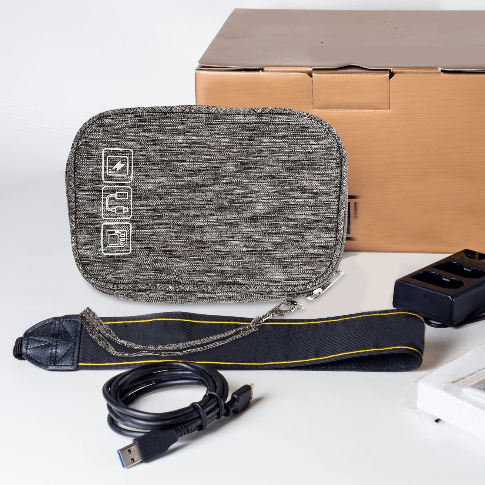 

Portable Cable ganizer Bag for Travel Mini Packet Electronic Storage Charging Cord Case Polyester Reusable Waterproof Durable