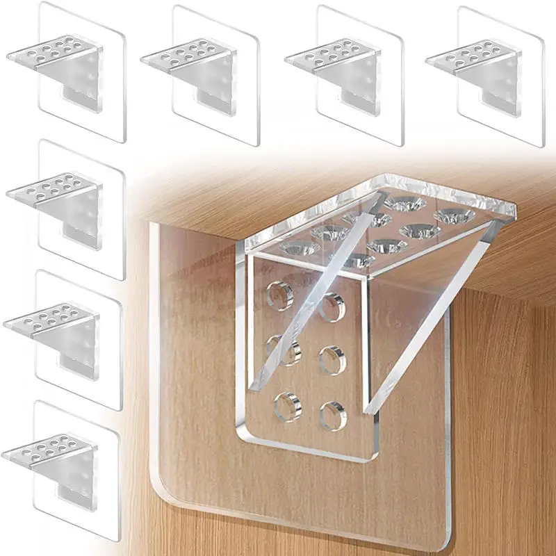 

10/30/50pcs Shelf Support Pegs Self Adhesive Clips For Cabinet Book Shelves Closet Bracket Clapboard Layer Closet Cabinet Helper