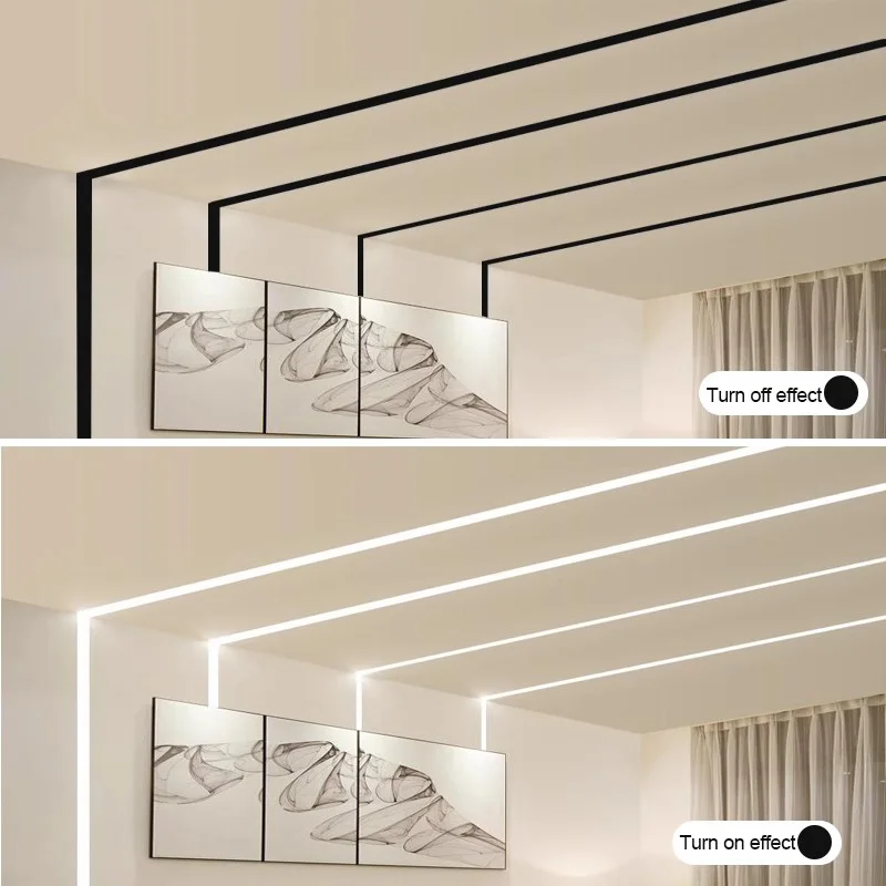 LED Linear Lamp Surface Mounted Embedded Aluminum Profile 45°Oblique Beam V/U-Shaped Cabinet Wardrobe Diffuser Channel Bar Light