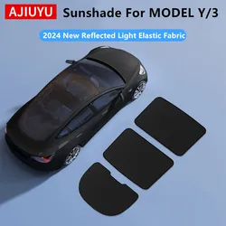 AJIUYU Sunshade For Tesla Model 3 / Y Sunroof Sun Shade 2021-2024 New Anti UV cooling Elastic Fabric Buckle Skylight Accessory