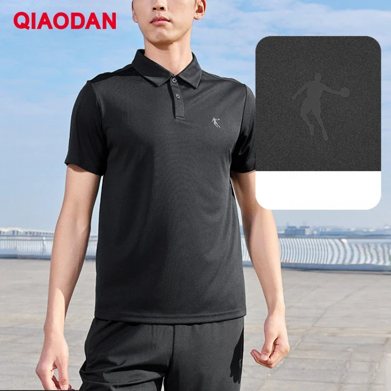 QIAODAN T-shirt for Men 2024 New Business Casual Breathable Turn-down Collar Sweat Absorption Comfortable Tops XTS23241360