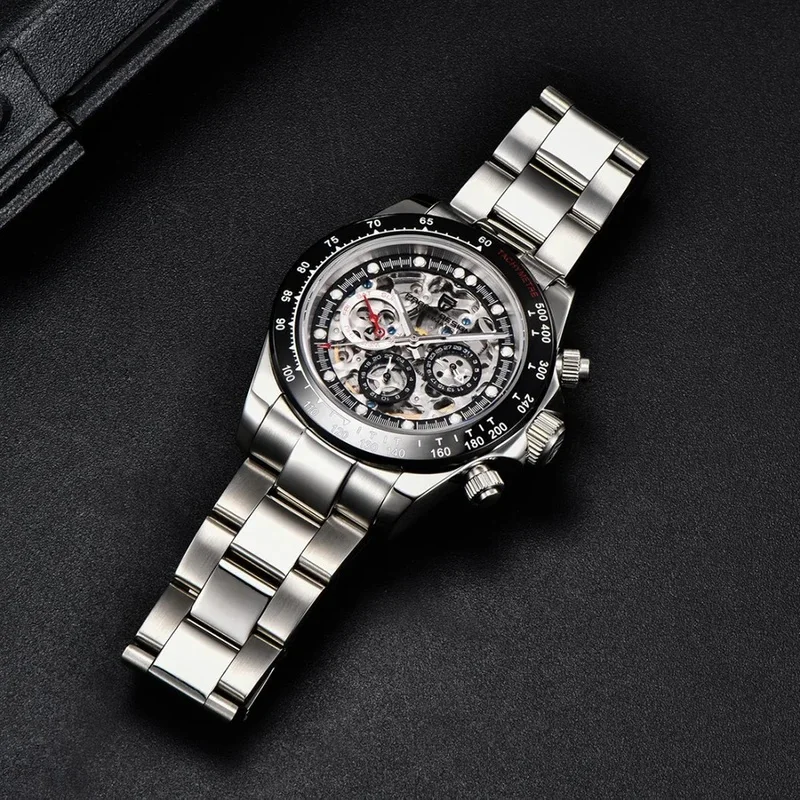 Men's Automatic Mechanical Skeleton Watch, Waterproof