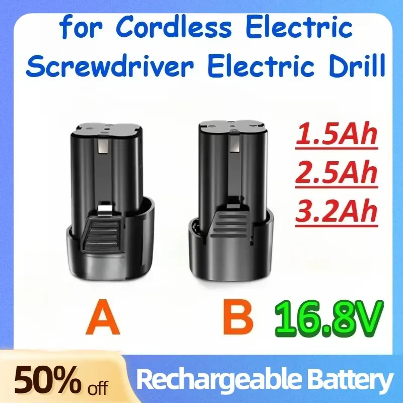 16.8V 1.5Ah 2.5Ah 3.2Ah Rechargeable Lithium Battery for Electric Drills Cordless Screwdrivers Rechargeable Wrenches Power