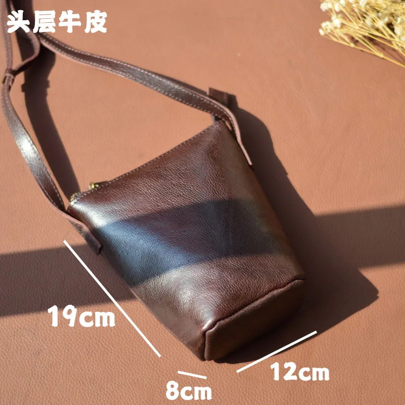 

AETOO Top-grain cowhide fashionable and lightweight single-shoulder crossbody bag, genuine leather small square bag, women's min