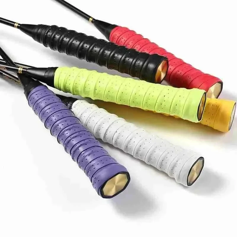 1/2 Stück Schlägergriff, Tennisschlägergriff aus Leder, perforiert, rutschfest, Tennis-Overgrip für Schläger, verdickt, rutschfest, für Badminton