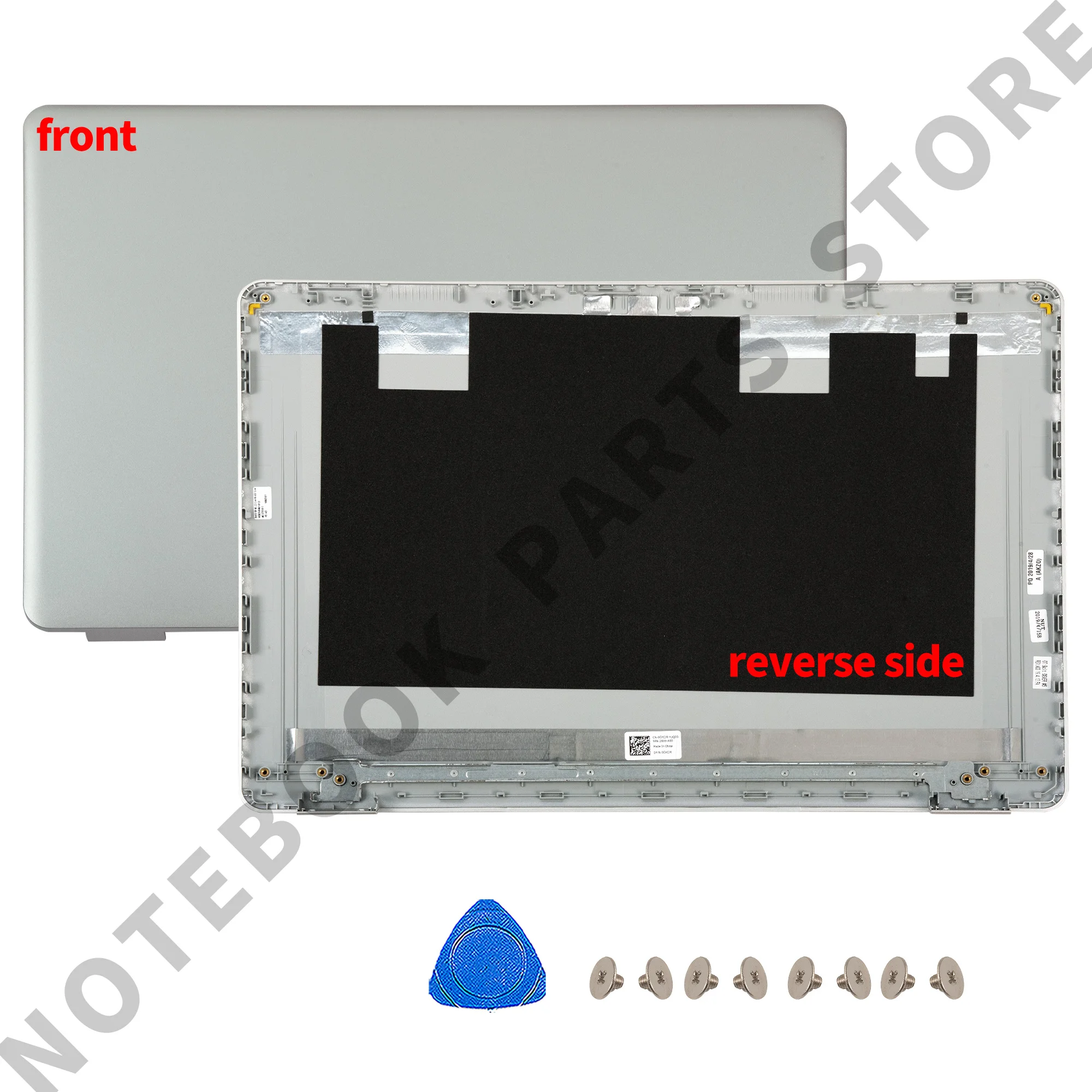 Imagem -02 - Nova Capa Traseira Lcd 0gycjr para Inspiron 15 5584 P85f Moldura Frontal 0j0myj Dobradiças Apoio para as Mãos 0dfx5j Caixa Inferior 02t6hn 0jx9nr Reparação