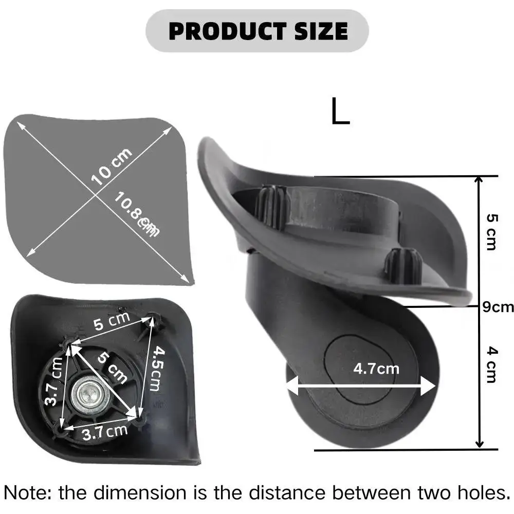 2 قطعة عجلات حقيبة الأمتعة عجلة دوارة عجلات الأمتعة الصامتة استبدال عجلات صندوق جمركي ملحقات عربة عجلات #4