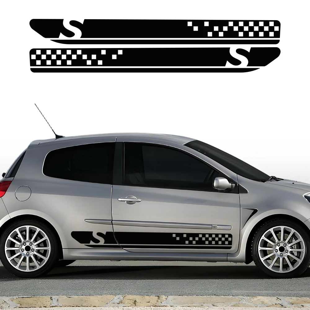 

For Renault Clio Car Sticker Auto Door Side Vinyl Wrap Decals Kit Waterproof Auto Wrap Film PVC Decals Car Accessories Exterior