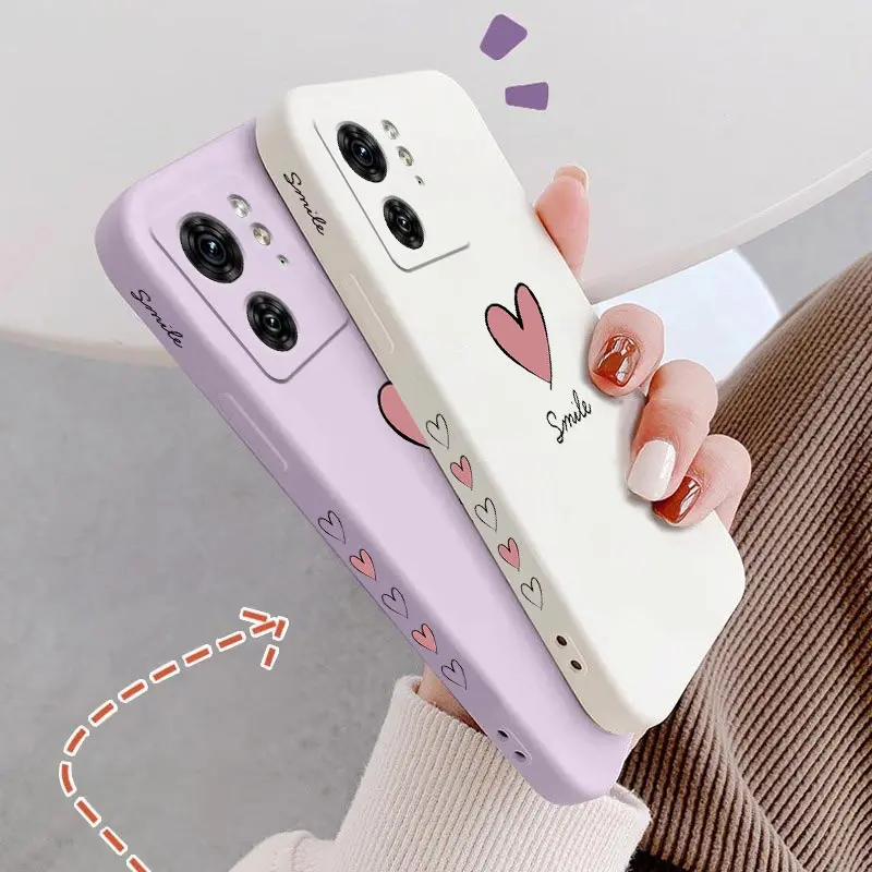 EDGE40 Silikonowe etui na telefon z różowym sercem do Motorola Moto EDGE 40 40Neo EDGEPlus 30 20 E7 E7Plus E32 E22 E22i E6S E20 E13 Cover — zdjęcie 6