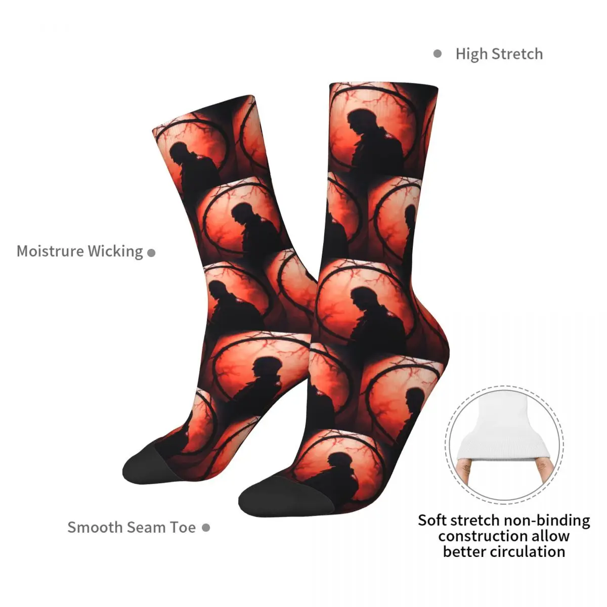 Vampire Art Halloween Socks Harajuku High Quality Stockings All Season Long Socks Accessories for Man's Woman's Christmas Gifts