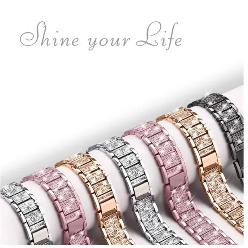 Cinturino in acciaio inossidabile lucido con diamanti da 22 mm 20 mm per Redmi Watch 5 Bracciale in metallo attivo/lite per Samsung Galaxy Watch 7654 40/44MM