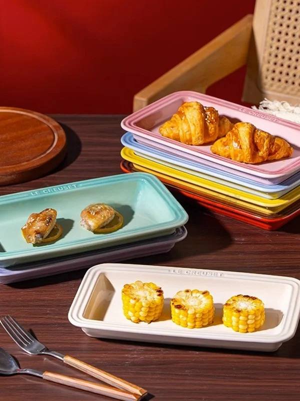 Le Creuset Cool Color Cerc Rechteckiger Teller 26cm Sui Fi Dim Sum Essgeschirr Tablett mit Hohem Ästhetischem Wert