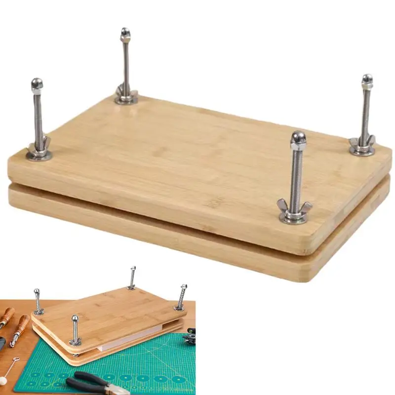 أداة تجليد الكتب الخشبية، أداة تجليد الكتب، آلة ضغط الورق المسطح لملصقات بطاقات المعايدة لتجليد الكتب على سطح المكتب