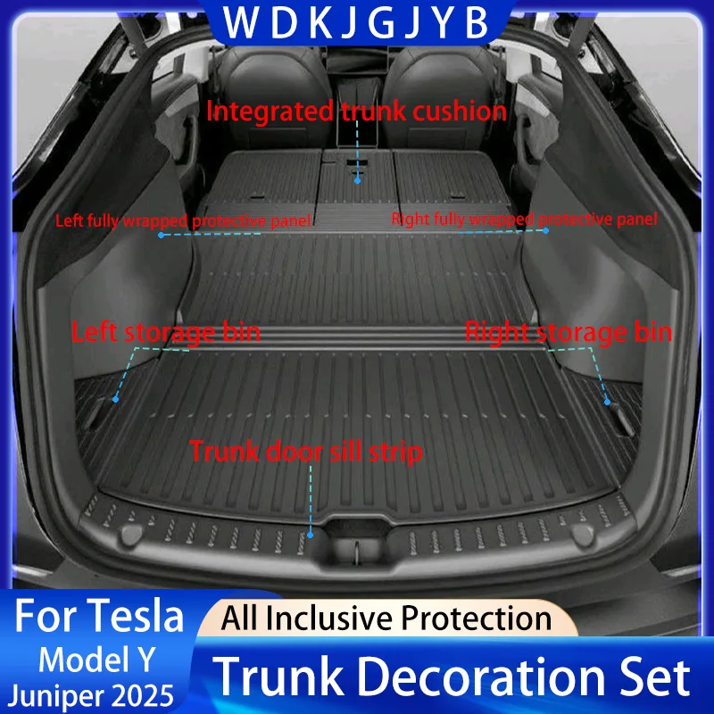 

For Tesla Model Y Juniper 2025+ TPE Rear Seat Backrest Protective Pad Trunk Mat Anti-Kick Pad Car Interior Accessories