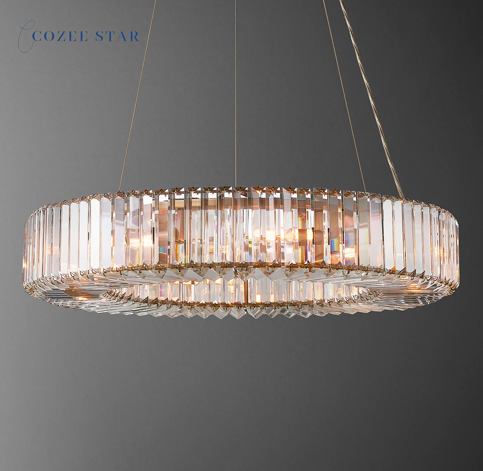 

Elliana Crystal Halo Pendant Lights Fixture Modern Round Chandeliers Hanging Lamps Lustre