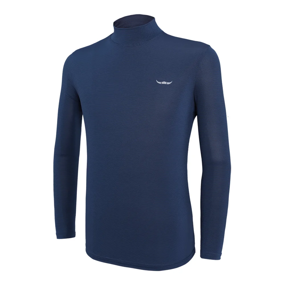 Bfl Cold Place Men's Cold Cooling Striped Long Sleeve Half Neck T-Shirt (Kp42Lt032M)
