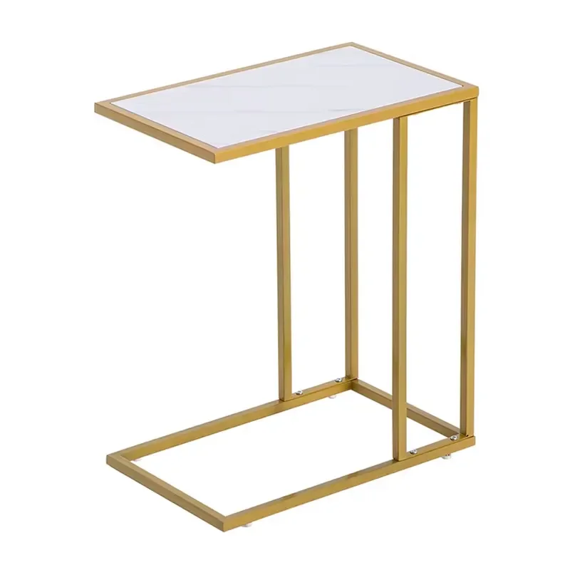 Family Fashion Golden Metal Marble Pattern Side Table