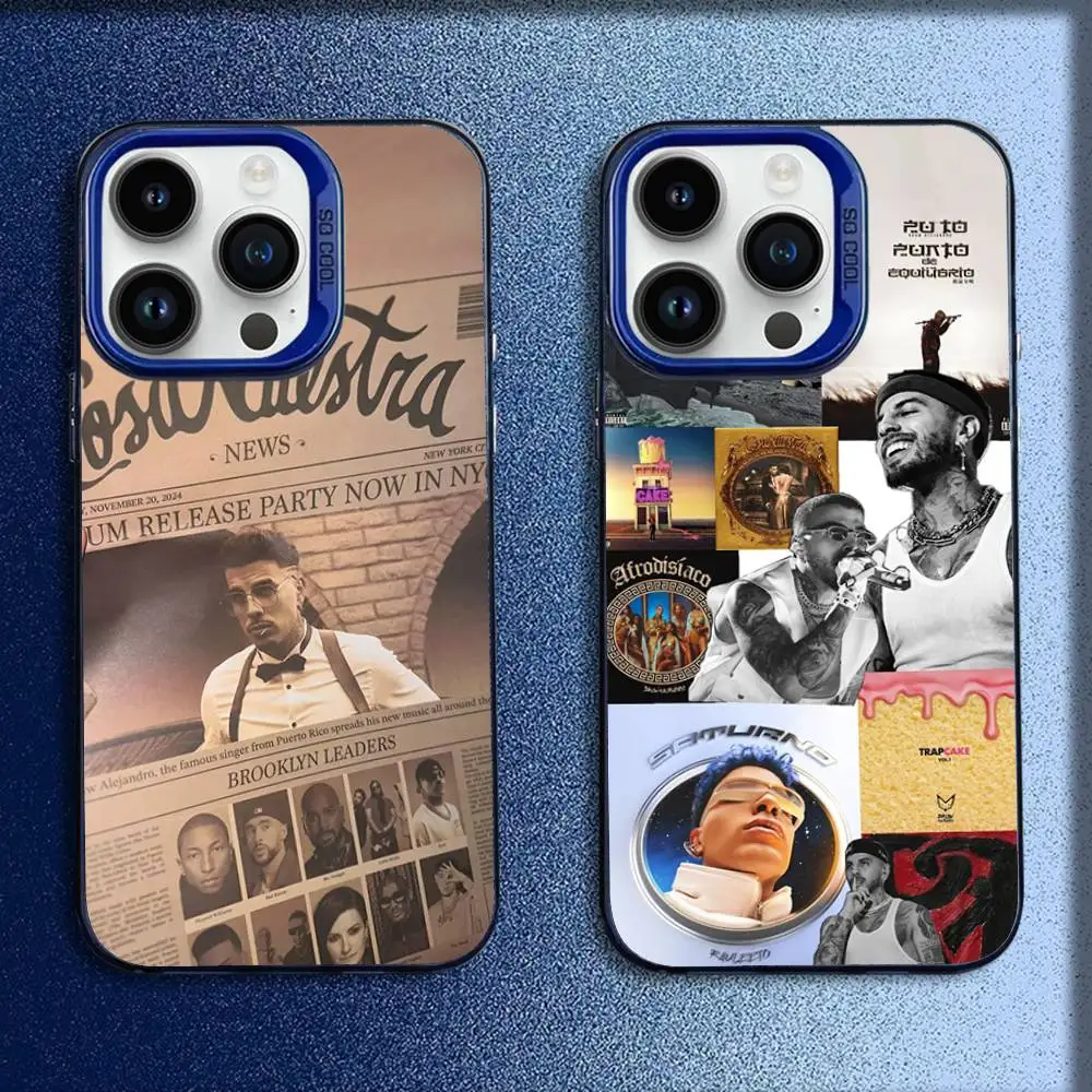 

Singer R-Rauw Alejandro Album Phone Case For iPhone 16,15,14,13,12,11,Mini,Pro,E,MAX Blue Candy Matte Shockproof Cover