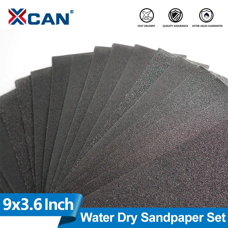 

XCAN Wet Dry Sanding Paper Set 9x3.6Inch Sandpaper Abrasive Paper Sheets for Wood Metal Glass Automotive Polishing Abrasive Tool