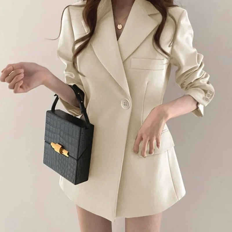 

Suit Jacket Spring and Autumn New Retro Small Waist Tight Suit Hong Kong Style Loose Slimming Casual Suit Top