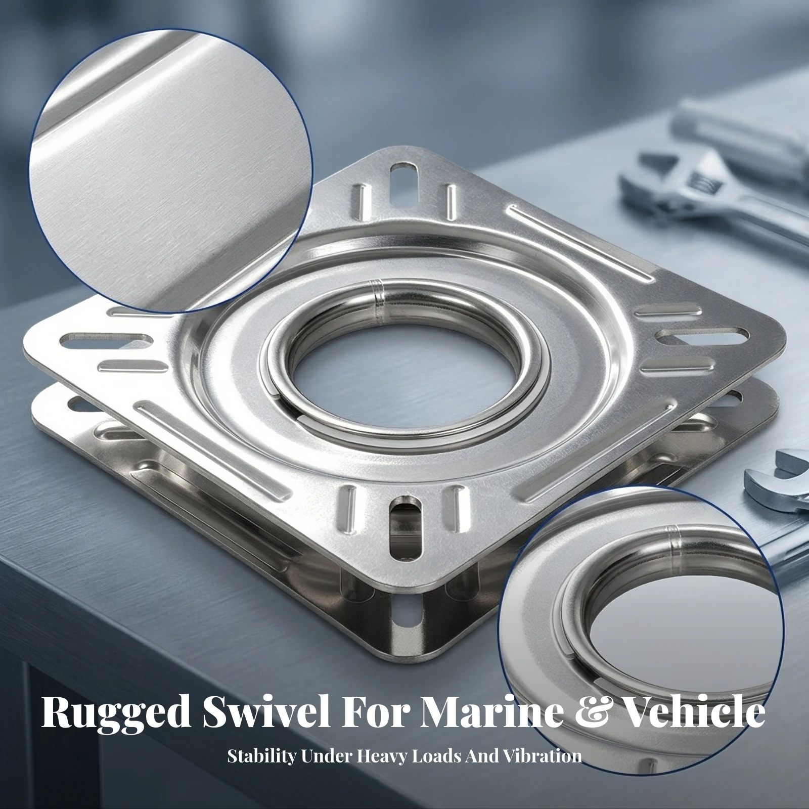Swivel Base with Quick Release Sturdy Boat Seat Mount with Swivel Plate Hardware Easy for Rv Owners, Yachts