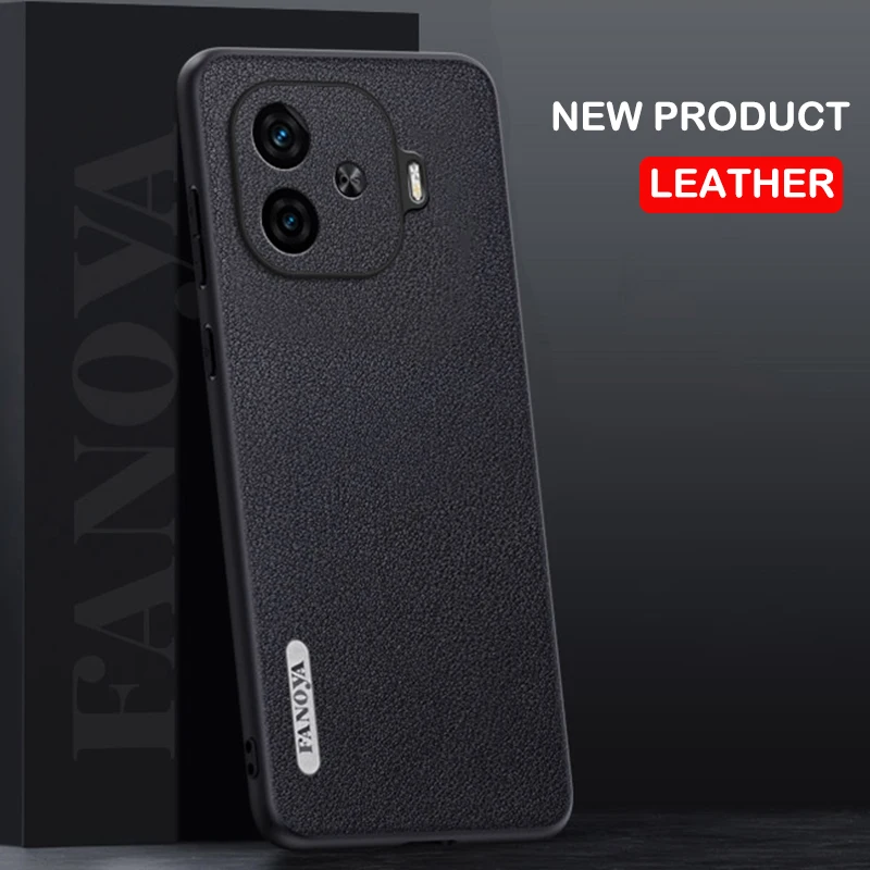 Leather Case for vivo iQOO Z9 Turbo Matte Full Camera Vegetable Tanning Silicone Protection Phone Cover iQOOZ9Turbo V2352A Coque