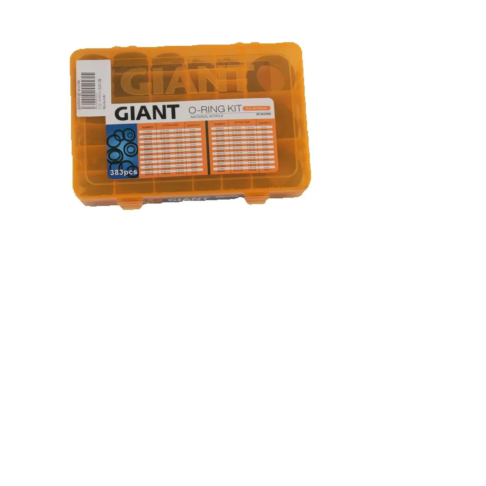 

383 PCS O-ring Seal Kit ASSY For Hitachi Zaxis200lc Excavator Sealing Components 0.654KG