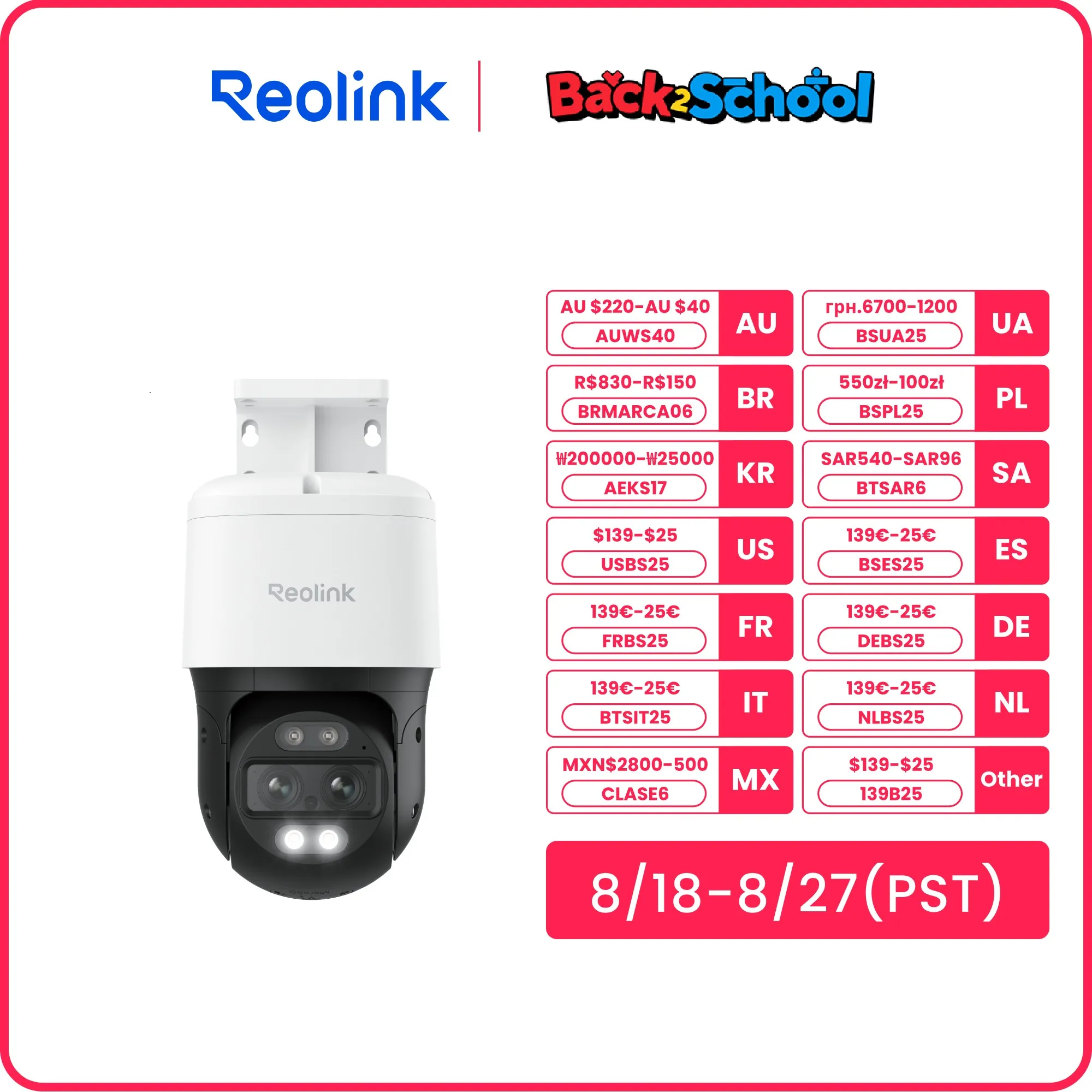 

Reolink TrackMix Series Poe & WiFi Camera 4k Dual Lens PTZ Auto Tracking Outdoor Pet Car Human Detection 8MP IP Security Camera
