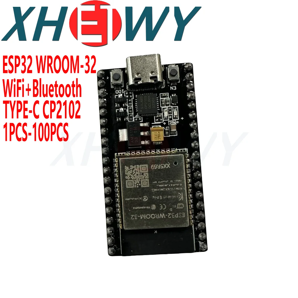 

ESP32 WROOM-32 Development Board 5V TYPE-C CP2102 WiFi+Bluetooth Ultra-Low Power Consumption SPI Flash 32Mbits Wireless Module