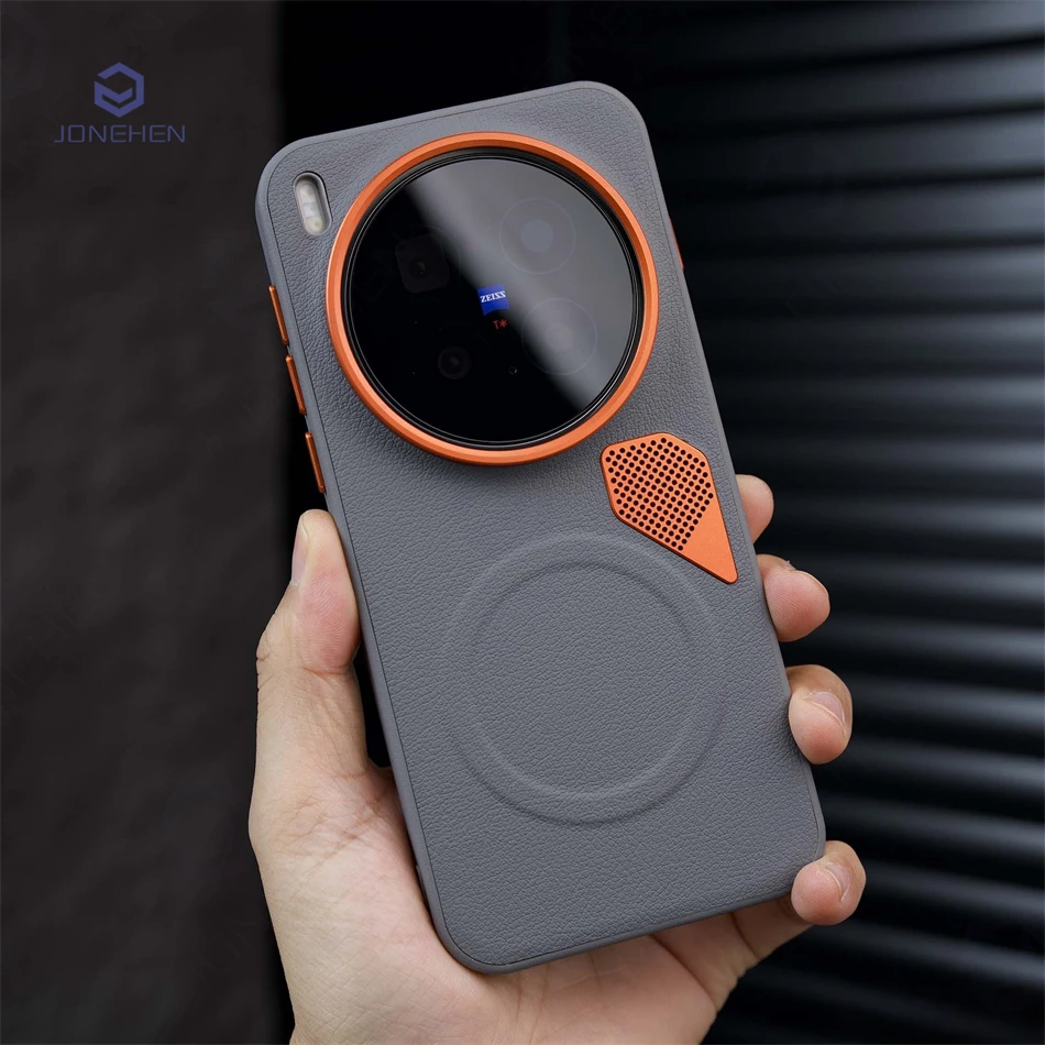 Роскошный магнитный чехол из искусственной кожи для Vivo X300 Pro X200 Pro Mini X 200 Ultra, чехол с беспроводной зарядкой и рассеиванием тепла для Magsafe