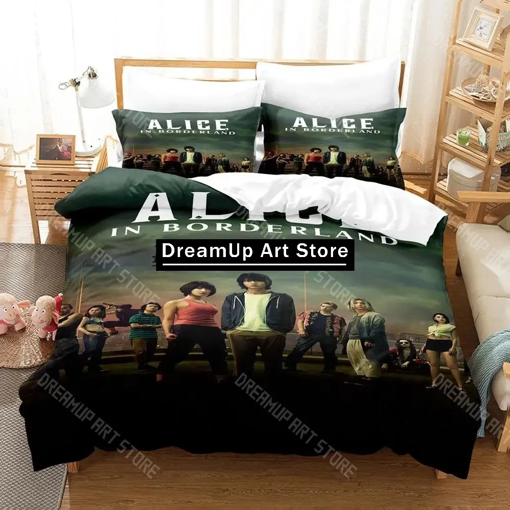3D Printed Alice in Borderland Bedding Set for Boys Girls Duvet Cover Pillowcase Twin Queen King Full Single Double Sizes
