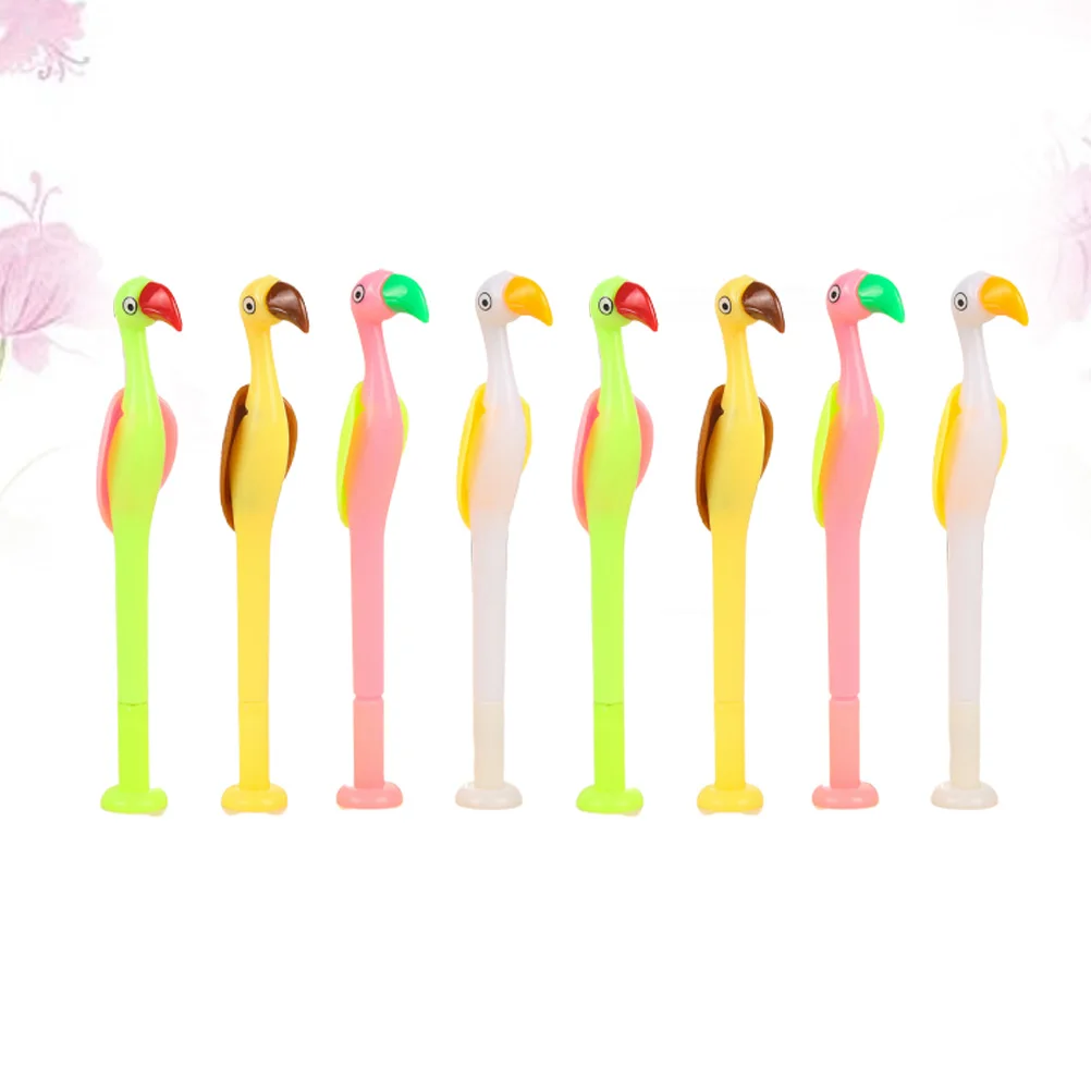 

8Pcs Creative Flamingo Gel Pen Black Ink Pens Signature Pen Cartoon Gel Pen For School Stationery Random Color