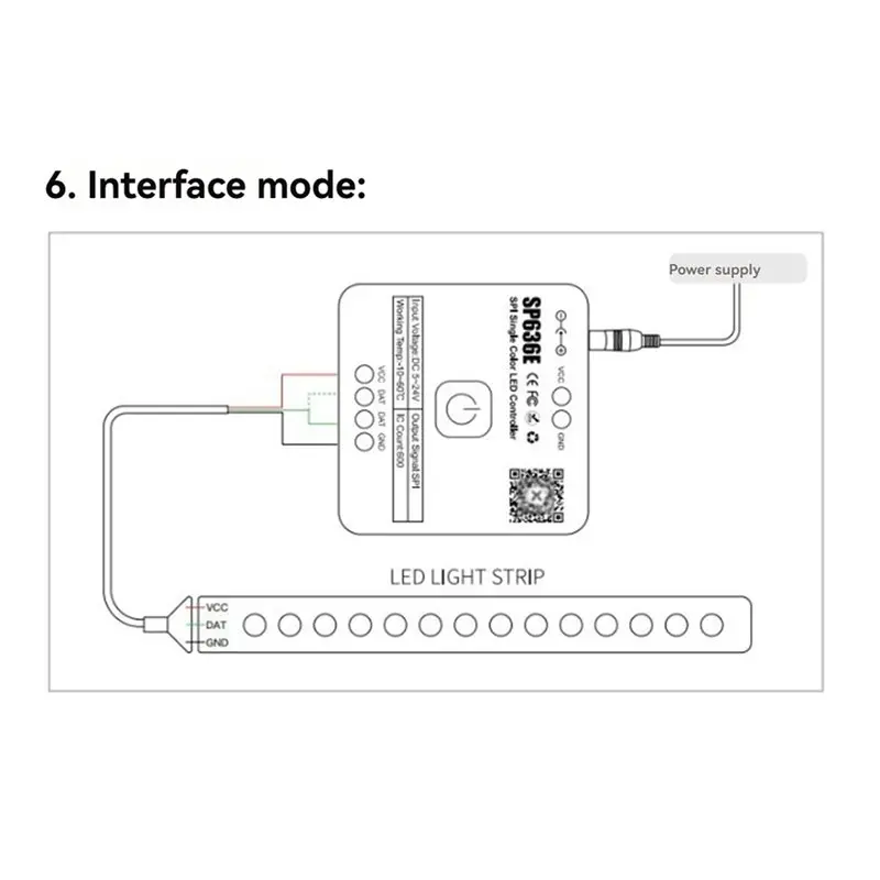 【PARTY  DAY】2X And-SP636E SPI Monochrome Controller DC5-24V Support 2.4G Touch Remote Control