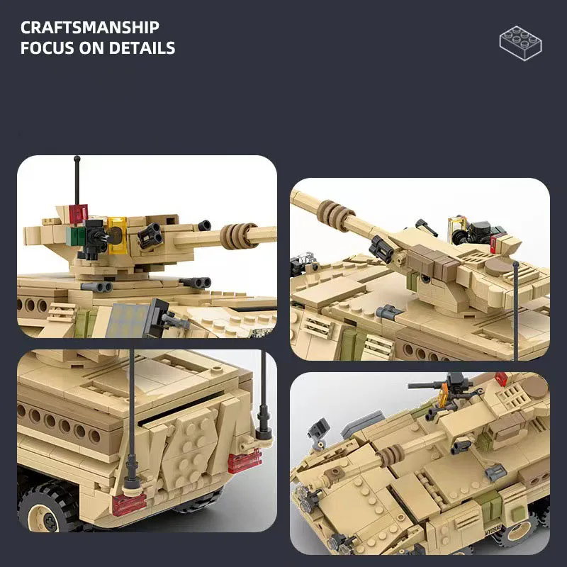 iDEA Modern Military Model Building Block United States LAV3 Stryker Armored Fighting Vehicle Construction Bricks Toy For Gifts