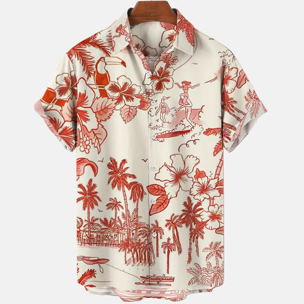 

2026 Flower Shirt Hawaiian Men Clothes Loose Breathable Men's Shirts Summer Male Street Casual Short Sleeve Tops 5xl