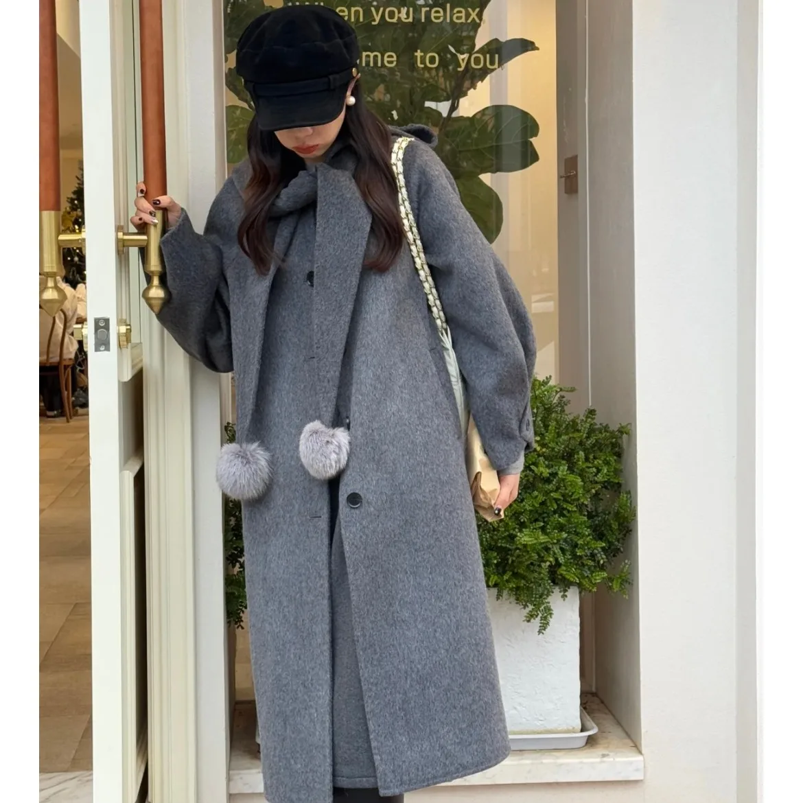 

Women's Woolen Coat Chic Vintage Autumn Winter Loose Sve Design Warmth Outerwear Ele Commute Sle Long Sve