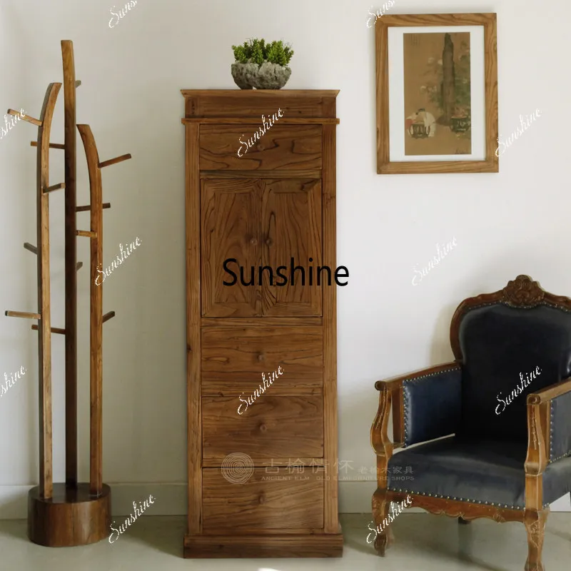 Locker solid wood, simple and modern, living room and bedroom narrow storage