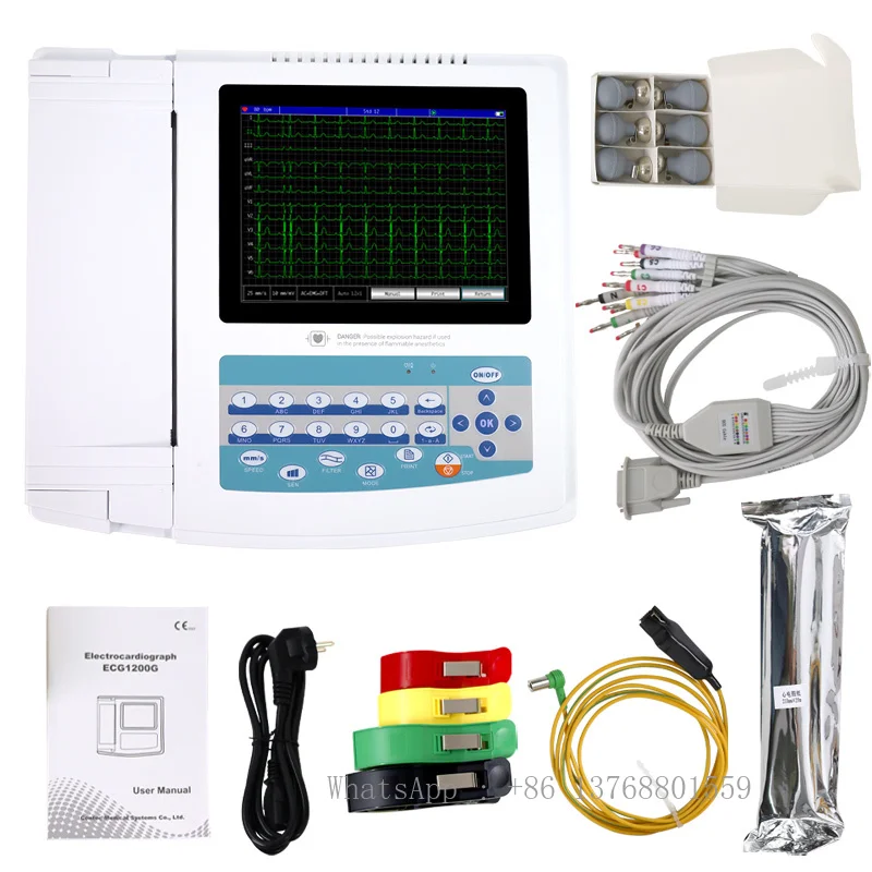 Contec Ecg1200 Electrocardiografo Touch Screen And Function Keys Ecg Monitor Ecg Machine