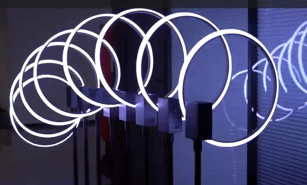 Rotating Motor Set  RGB 360 Led Tube Pixel Ring with Rotating DMX Control System Stage Lights