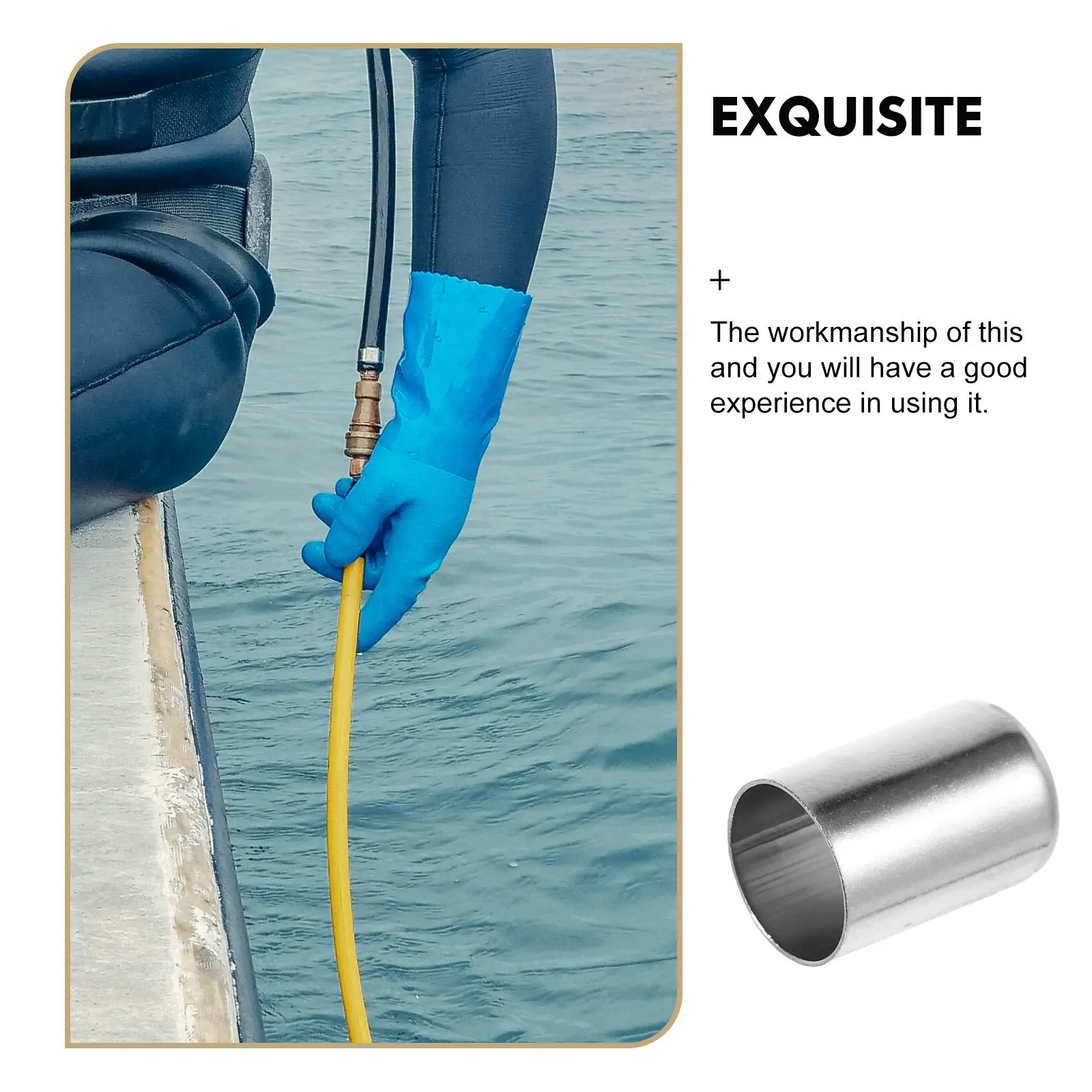 100Pcs Stainless Steel Hose Sleeve Ferrules High Pressure Hydraulic Crimp Fitting for Air Sprayer Pneumatic Welding Flame