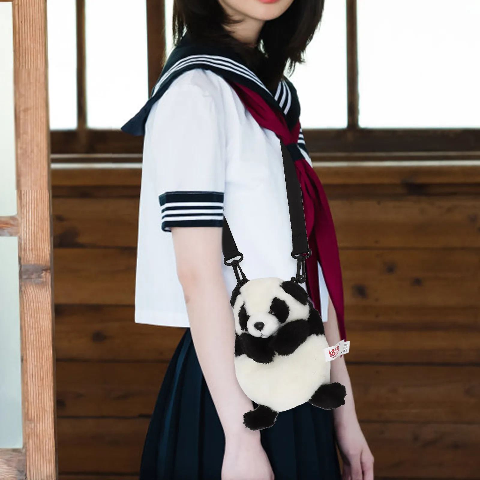

Trendy Panda Inspired Shoulder Bag Multi Way Wearing Option Hand Carry Or Crossbody Perfect for Outdoor Events and Daily Use