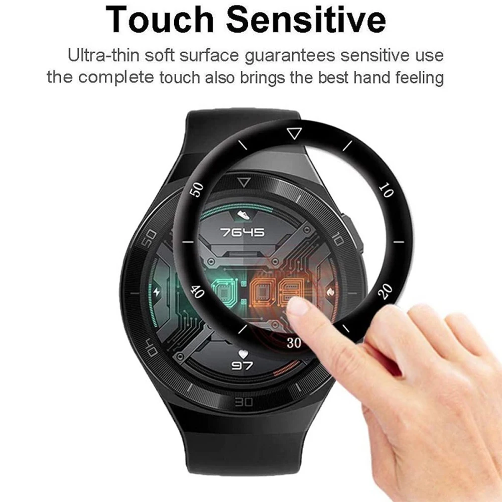 Película protectora compuesta curvada 3D para Huawei Watch GT2E, Protector de pantalla resistente a los arañazos, accesorios