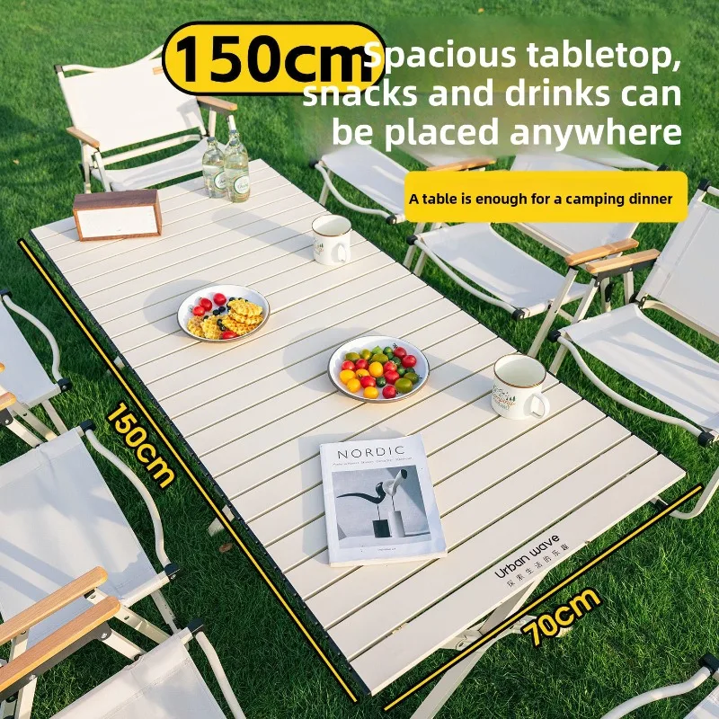 Camping Table Chair Set Portable Foldable Outdoor Carbon Steel Reinforced Camping Table Foldable Picnic Table Outdoor Table