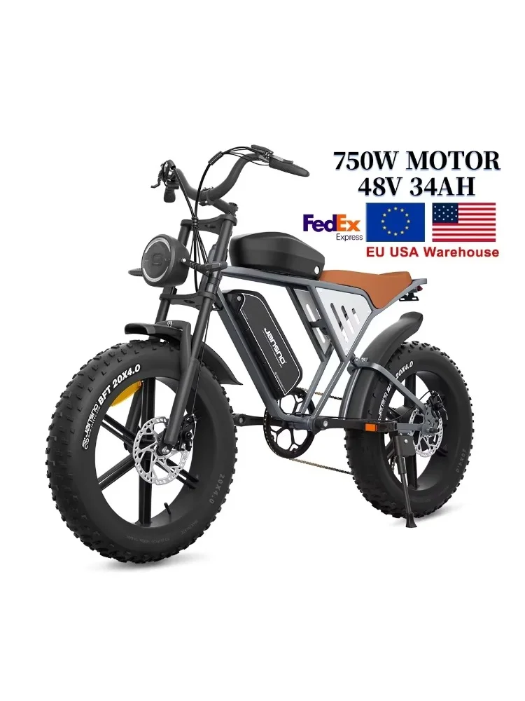 AliExpress Electric Bike JANSNO X70 750W Brushless Motor 48V34AH Dual Battery Adult Electric Bicycle 20*4.0 Inch Fat Tire Mountain E-bike